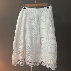 Talbots NWT White Lace A-Line Skirt